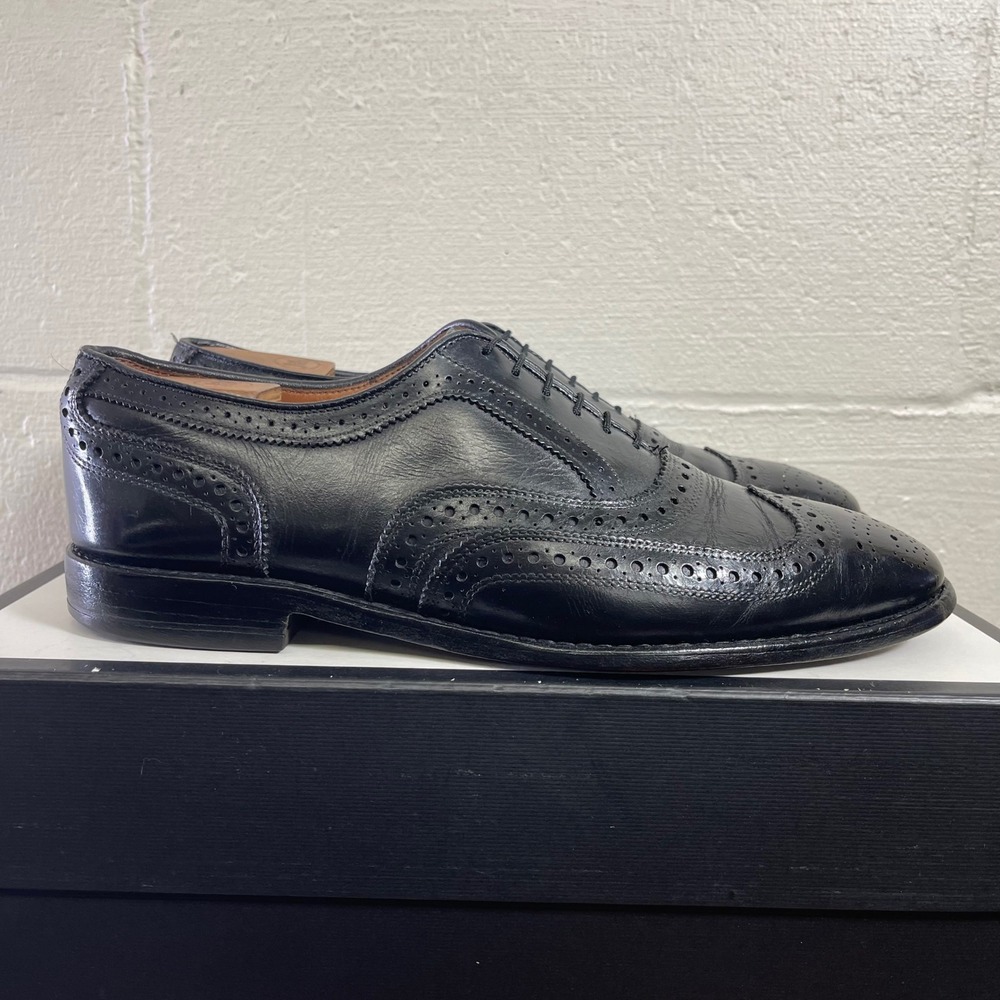Allen Edmonds McAllister 3917 Black Leather Wingtip Oxford Dress Shoes Men 9.5D